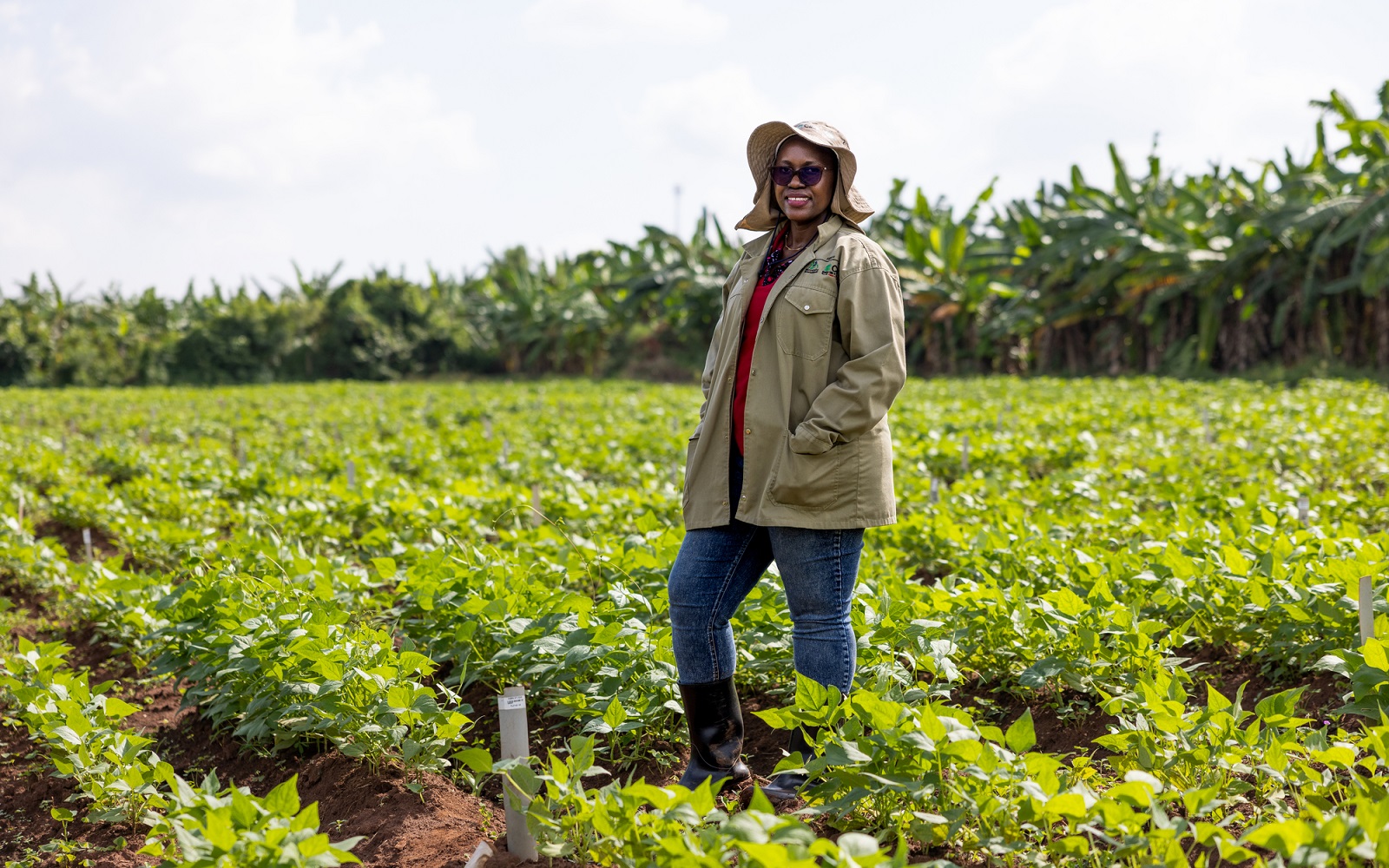 Dr. Clare Mukankusi, a senior scientist working as the Global Breeding Lead of Common Bean for the NARO bean 6 at CGIAR’s Alliance of Bioversity International and International Centre for Tropical Agriculture (CIAT) in Kiboga District, Uganda on May 2, 2024.