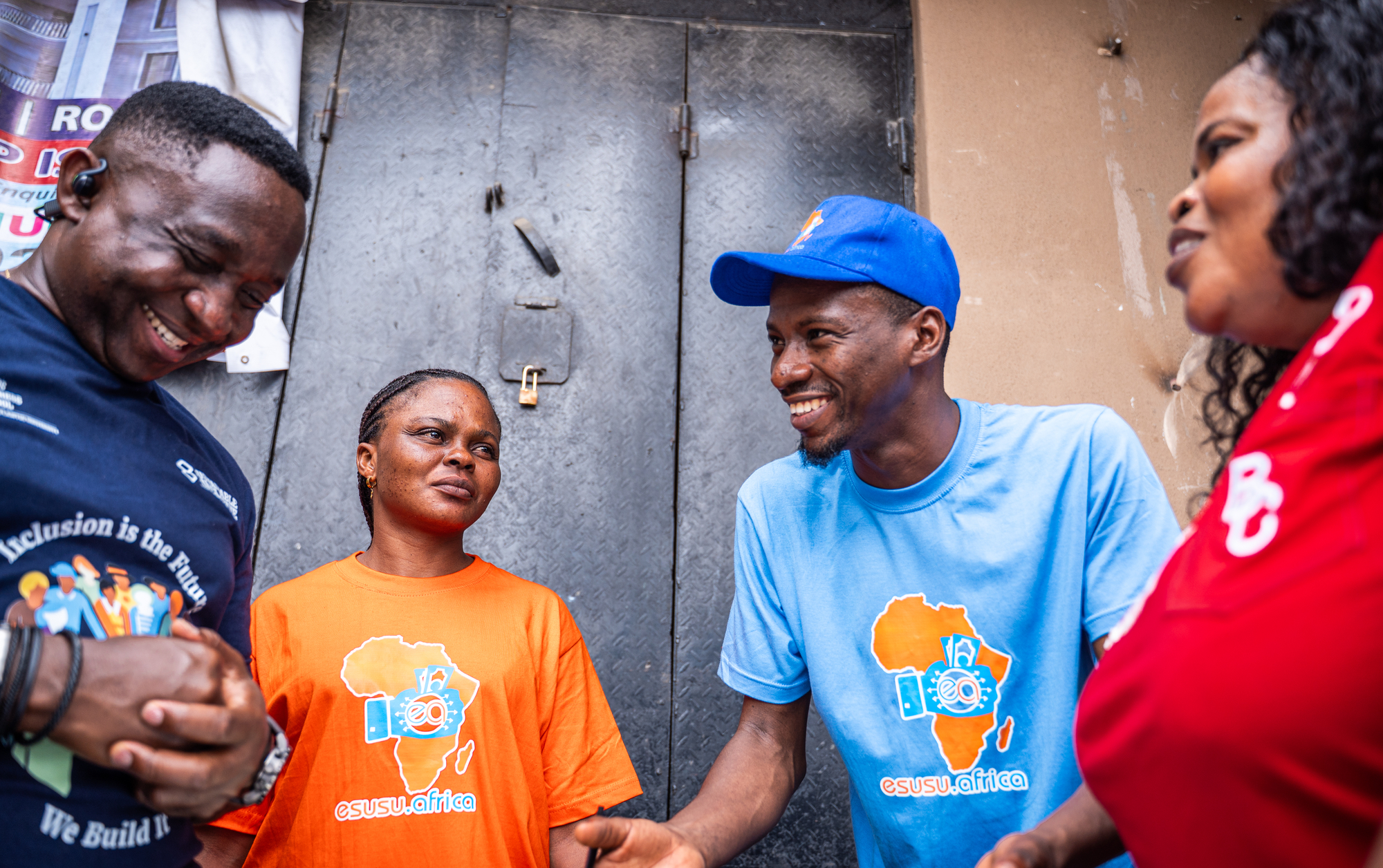Olayinka Dada, Financial Service Provider Advisor, at the Lagos Business School, AbdulAzeez Oguntoyinbo, Founder and CEO at Esusu Africa, and Ifeoma Obidum, CEO of Feedwell Global Link, during a learning session in Lagos, Nigeria, on July 23, 2025.