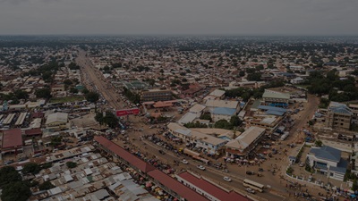 Aerial view of Tamale in the Northern Region of Ghana on July 20, 2018.