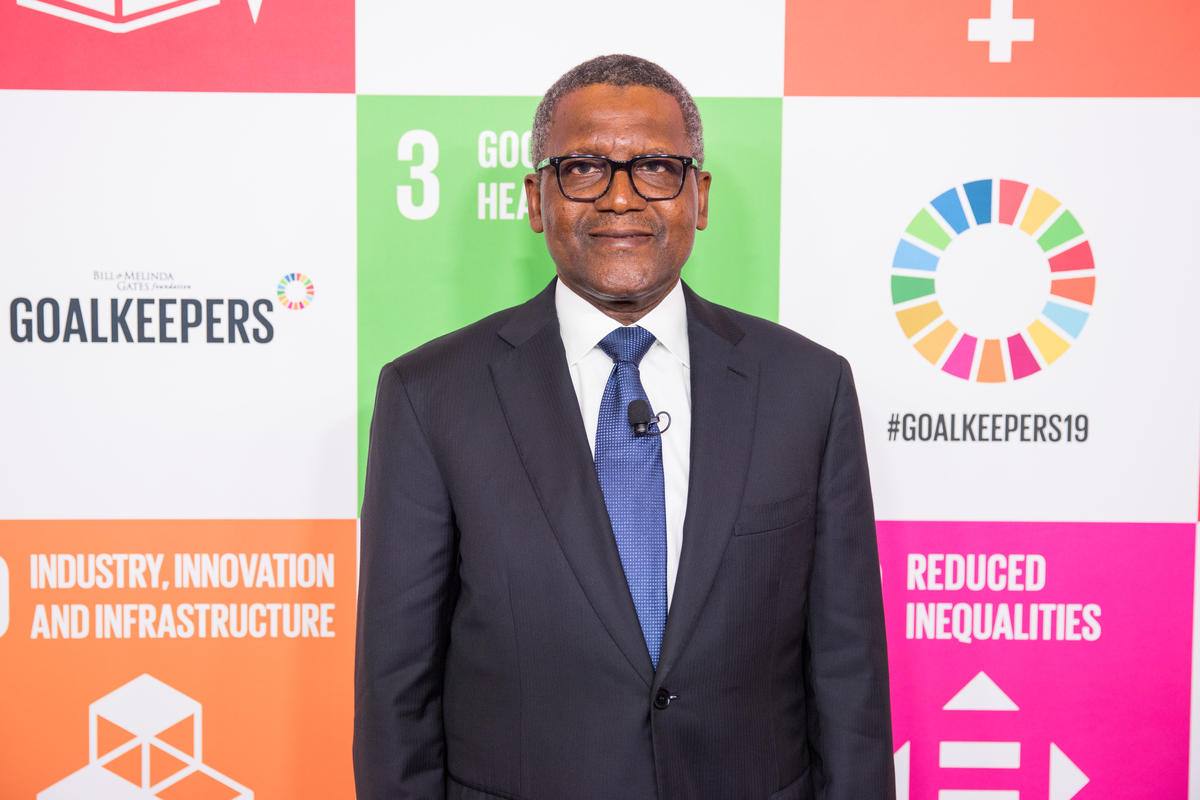 Mr. Aliko Dangote, President, Dangote Group attends Goalkeepers 2019. ©Gates Archive/Christopher Farber