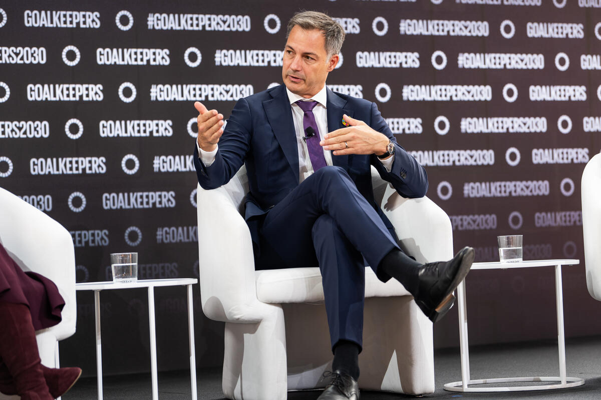 Alexander De Croo attends Goalkeepers 2023. ©Gates Archive/Mike Lawrence