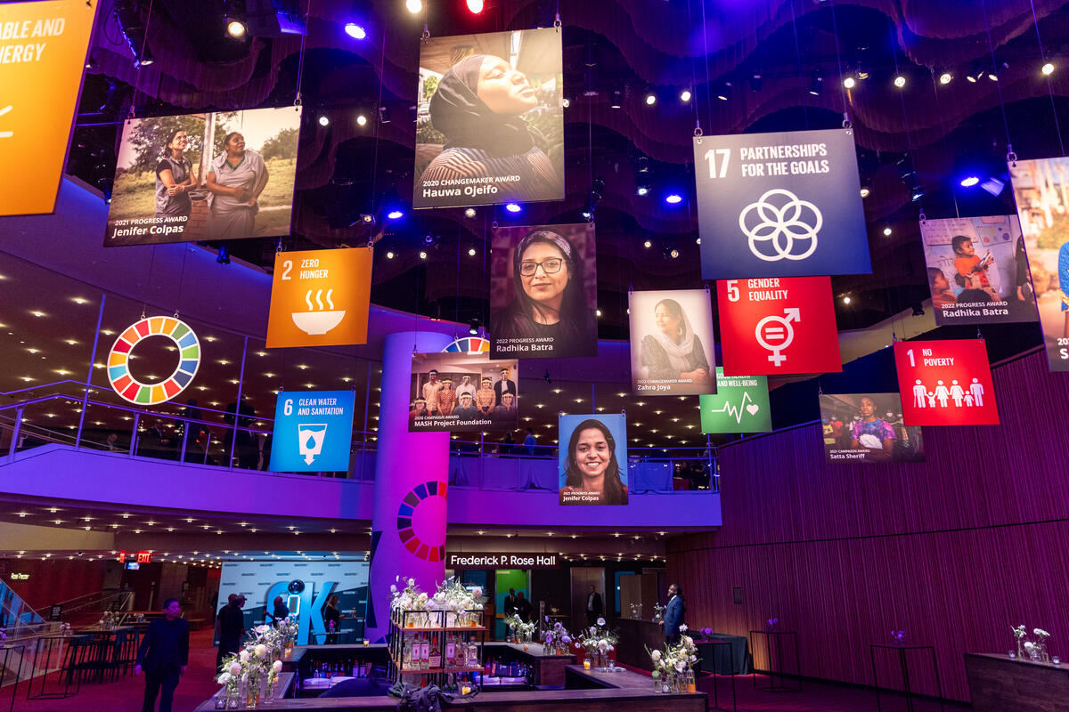A view of the atmosphere at the Goalkeepers 2023 Global Goals Awards event. ©Gates Archive/Kevin Hagen